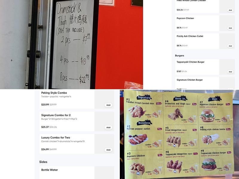 Call A Chicken(Markham) Menu