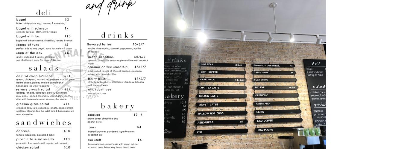 Central Cafe Menu