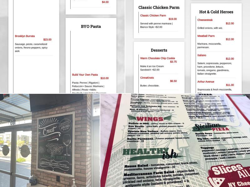 Crust Pizzeria Tempe Menu