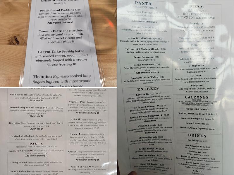 C' Amore Italian Restaurant Menu