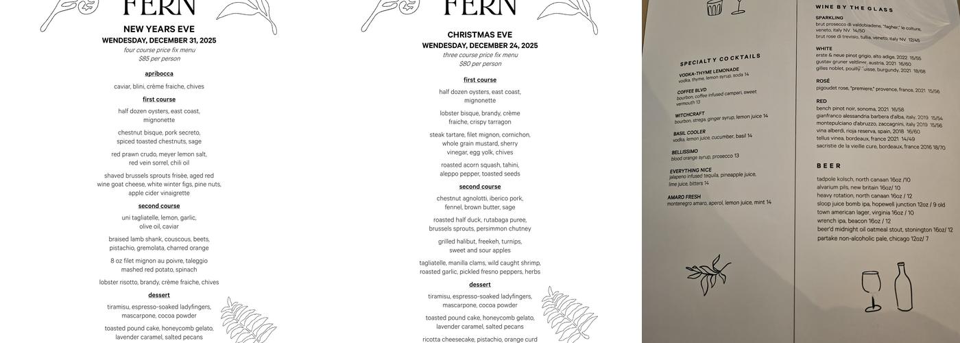 Fern Menu