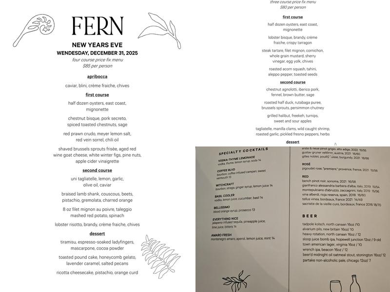 Fern Menu
