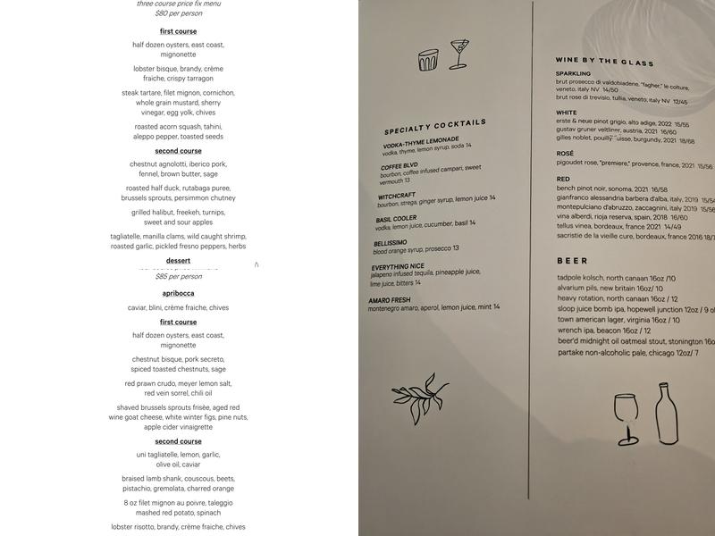 Fern Menu