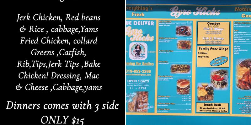 GYRO HICKS Menu