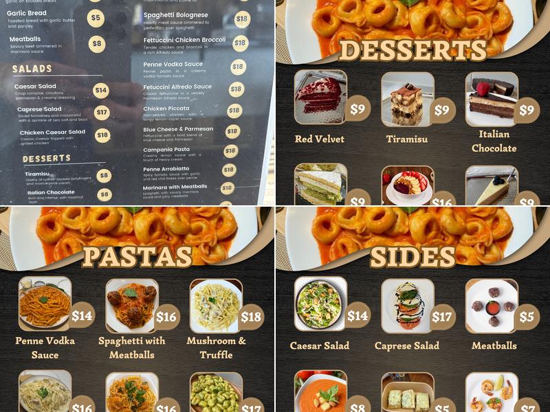 Pasta Tanas Menu