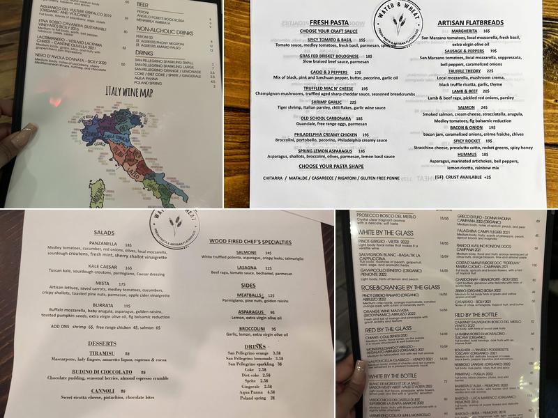 Water & Wheat Menu
