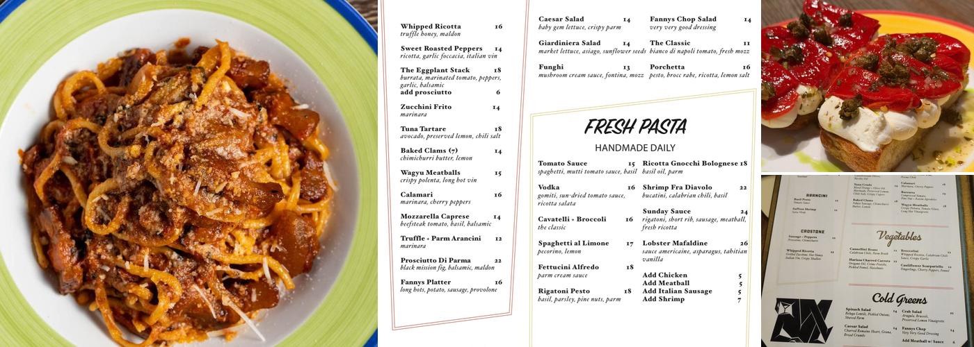 Fanny's Menu