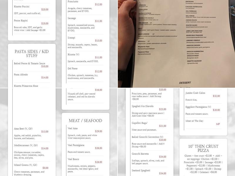 Osteria Ama Philly Menu