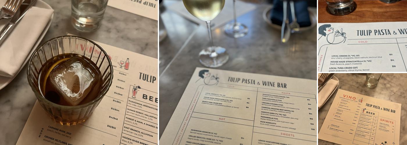 Tulip Pasta & Wine Bar Menu