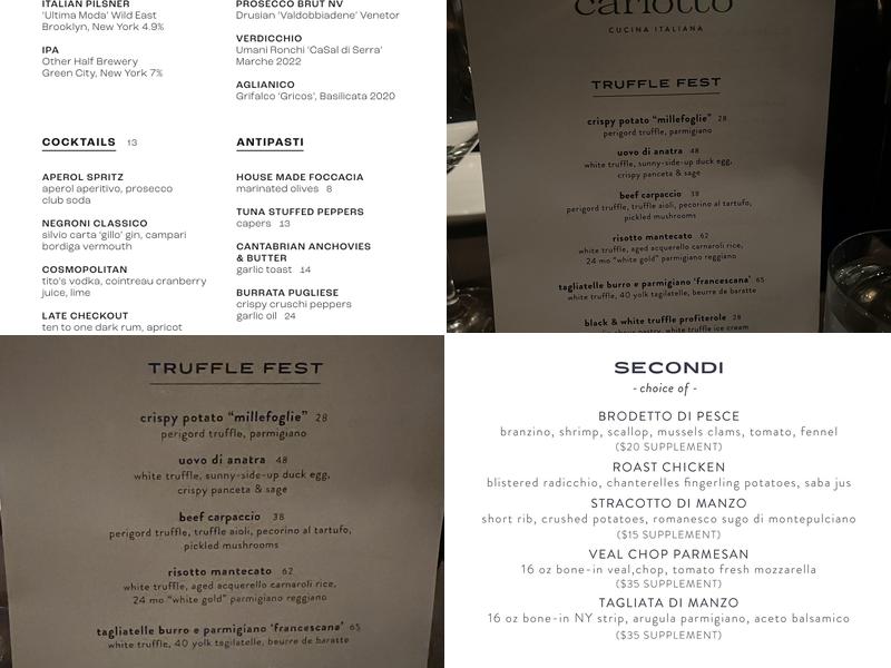 Carlotto Menu
