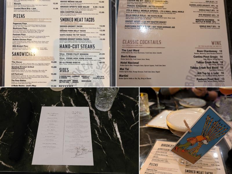 Broken Spirits Anaheim Menu