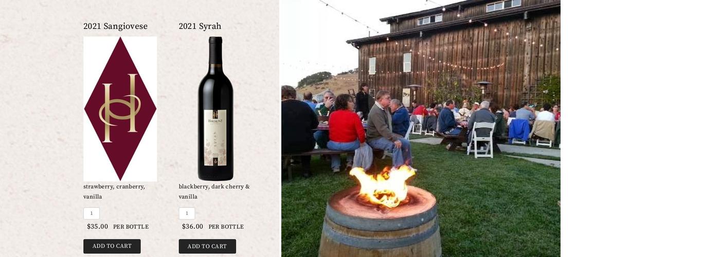 Harmony Cellars Menu