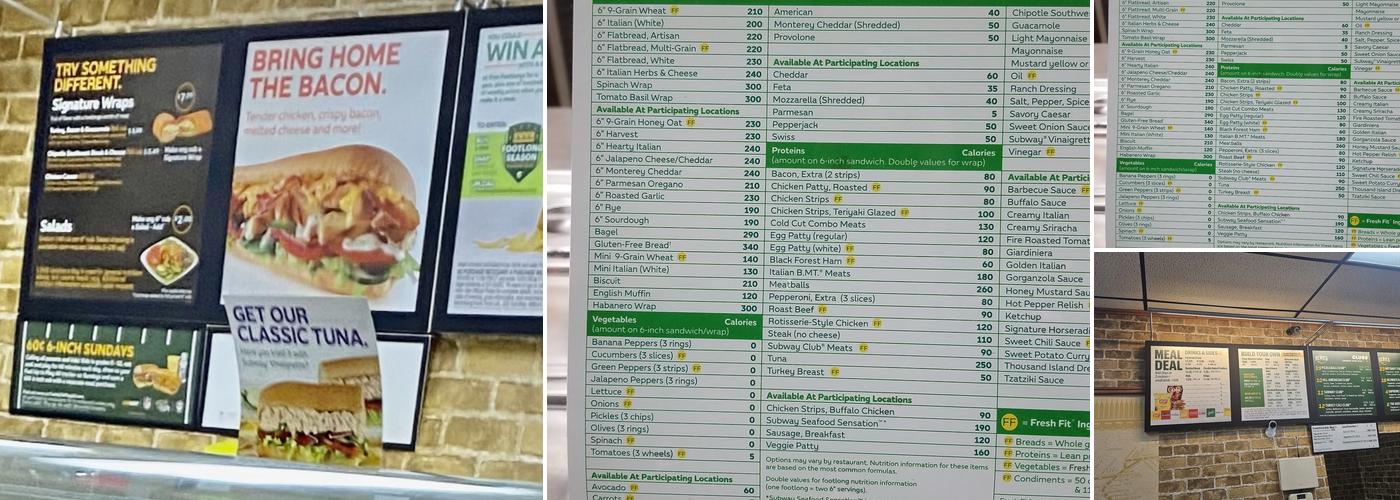Subway Menu