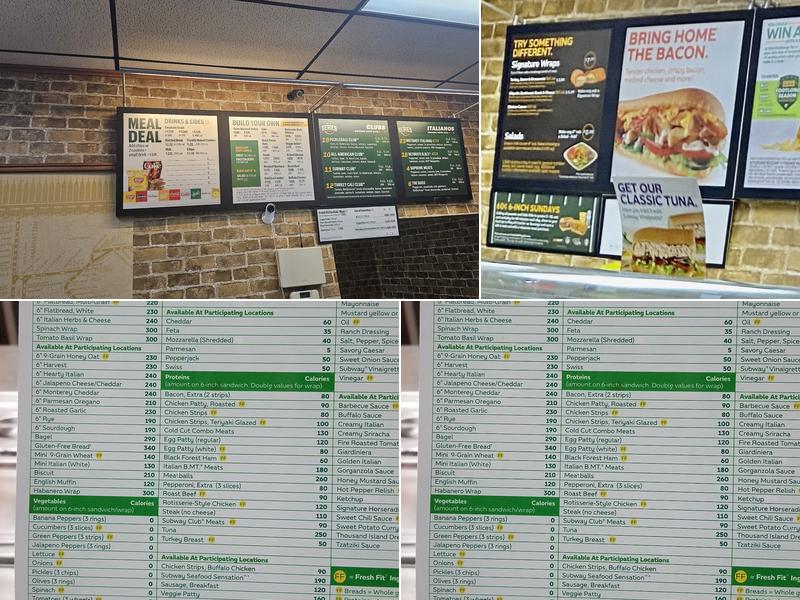 Subway Menu