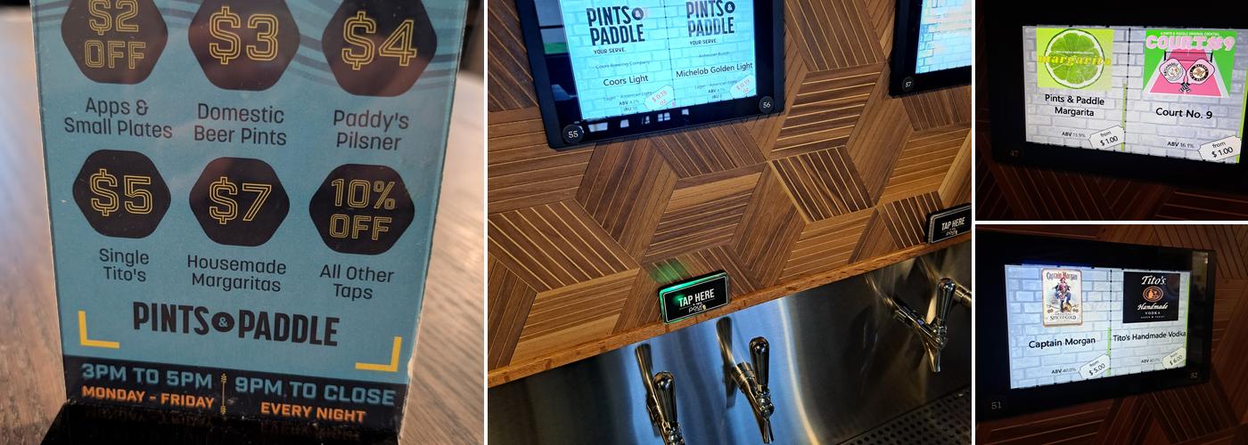 Pints & Paddle Menu
