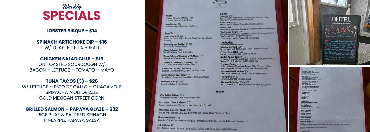 Buoy 35 Menu