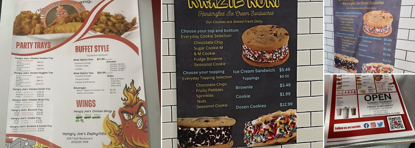 Hangry Joe's Zephyrhills Hot Chicken & Wings Menu