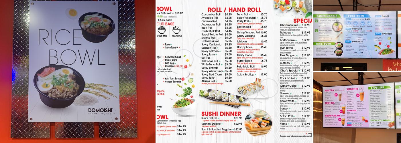 Domoishi-poke-ramen-wing-tea Menu