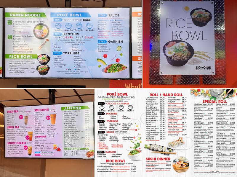 Domoishi-poke-ramen-wing-tea Menu