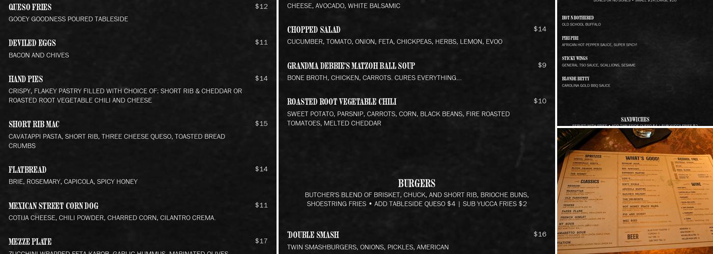 Goody Two Shoes Menu