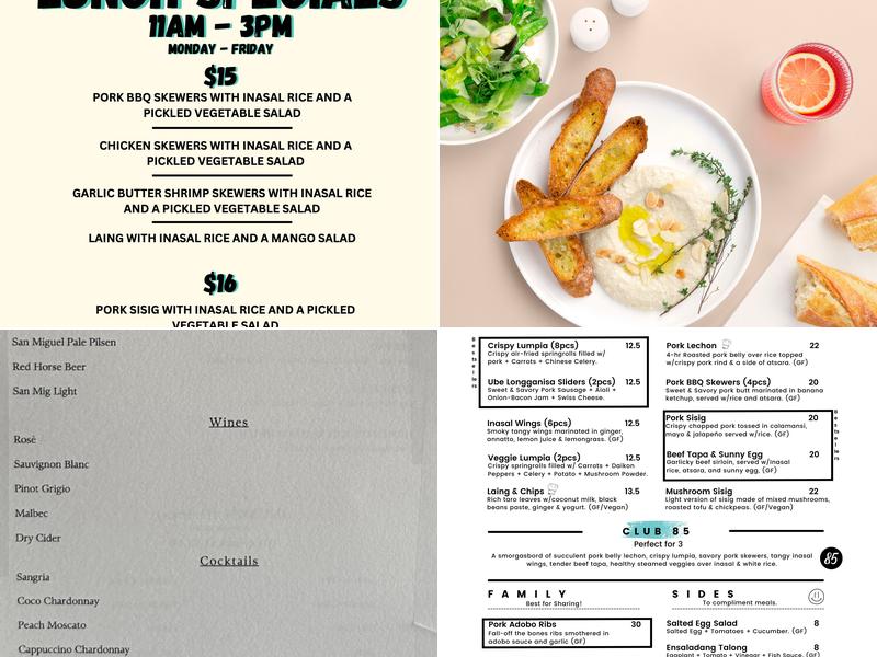 Kalye-Broome Menu