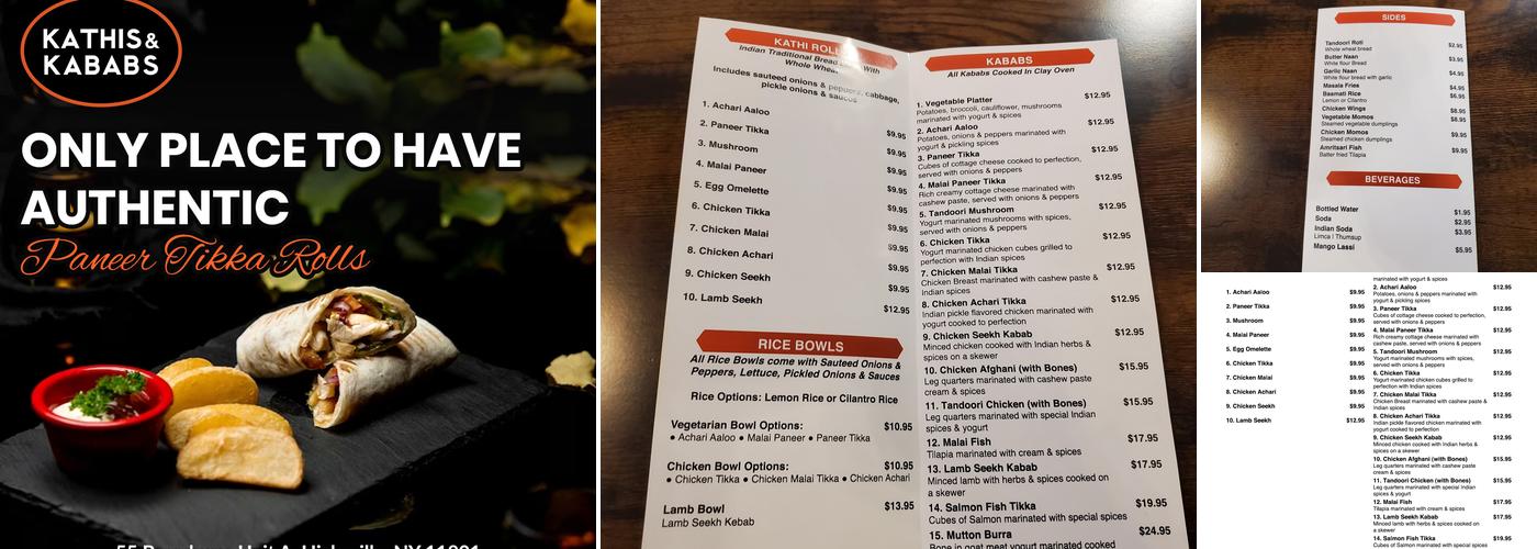 Kathis & Kababs Menu