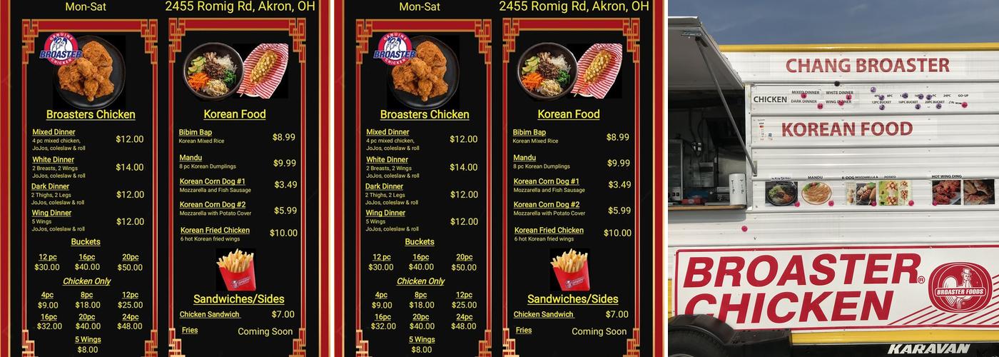 Broasters Chicken Menu