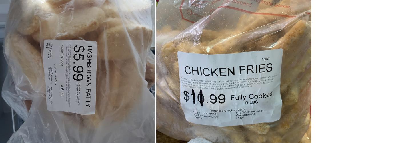 Virginia's Chicken Store Menu