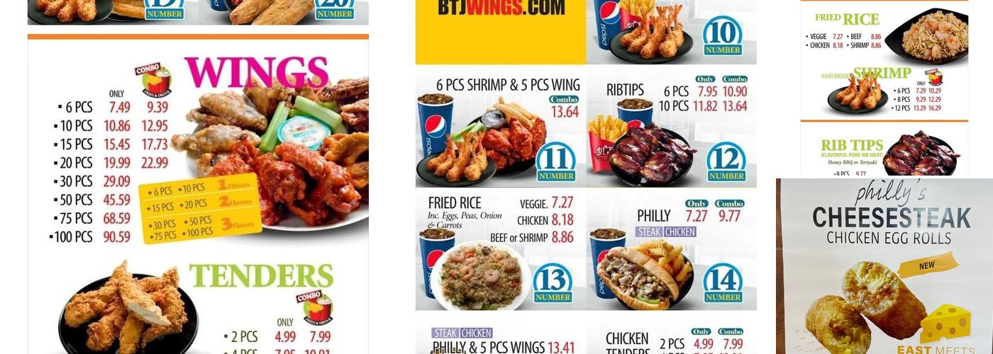 BTJ WINGS Menu