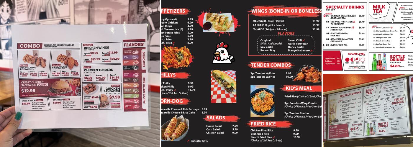 Korean Bros Krazy Chicken Menu