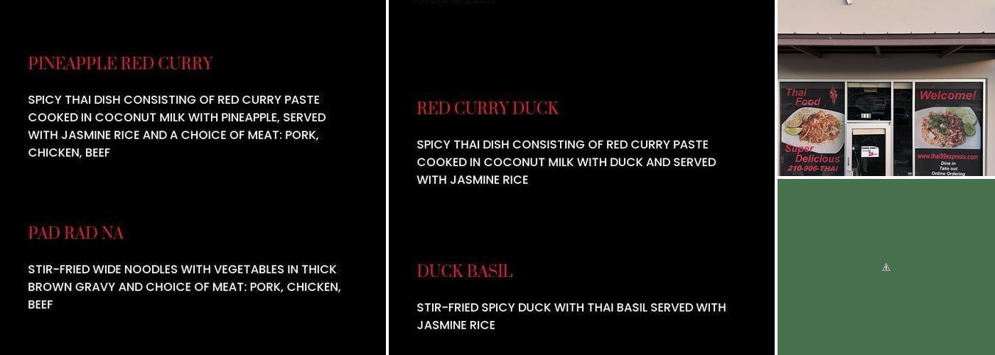 Thai99 Express Menu