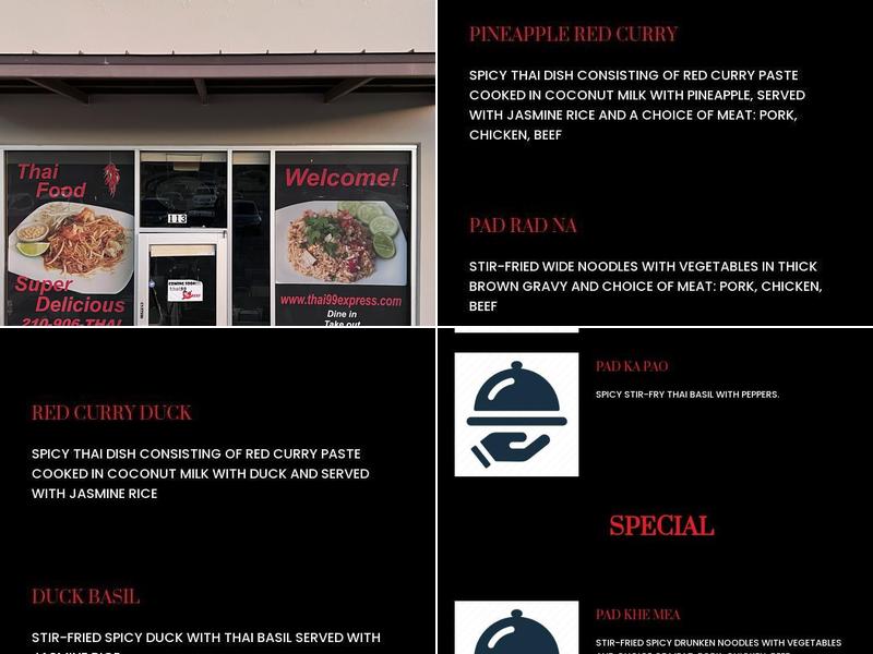 Thai99 Express Menu