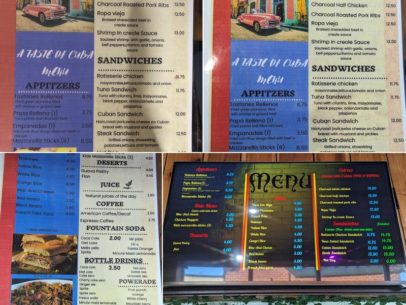 A Taste of Cuba Menu