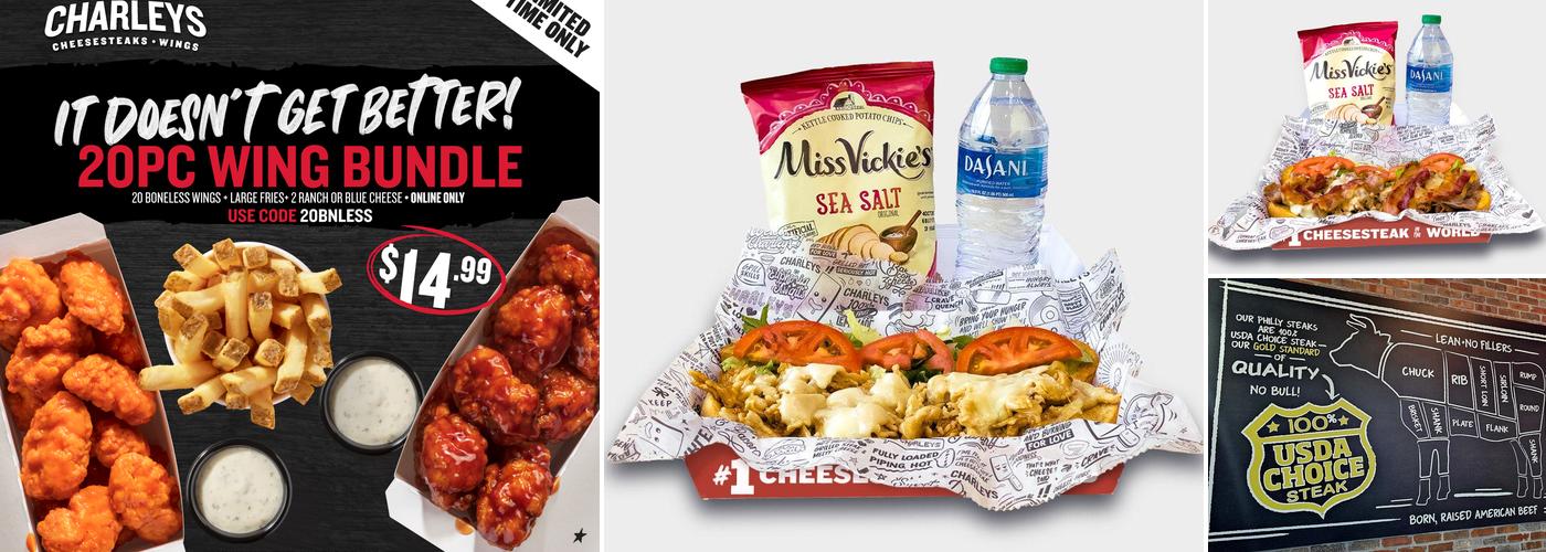 Charleys Cheesesteaks and Wings Menu