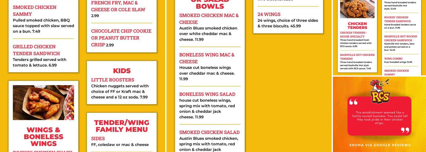 Rockin Chicken Shack Menu
