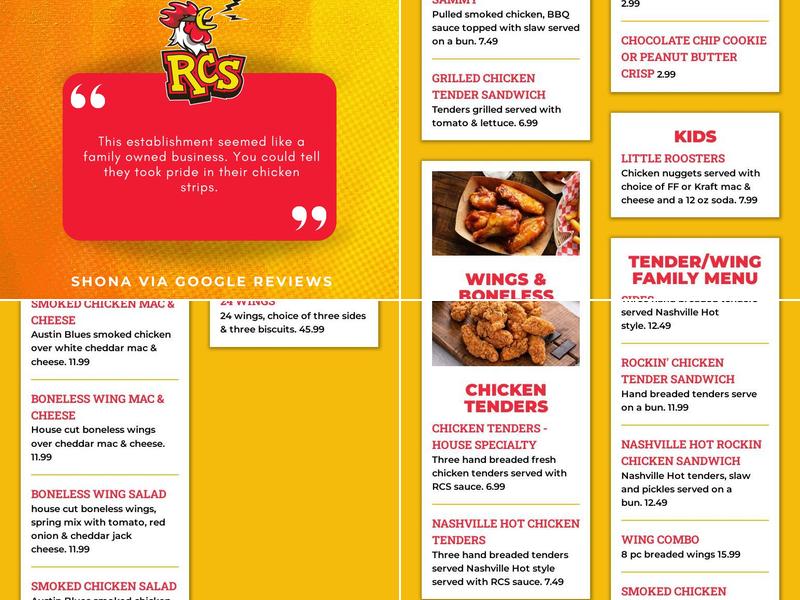 Rockin Chicken Shack Menu