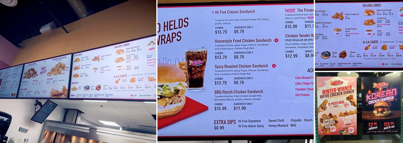 HiFive Chicken Menu