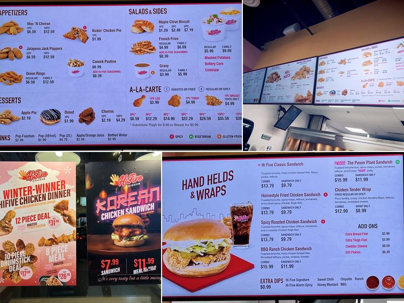 HiFive Chicken Menu