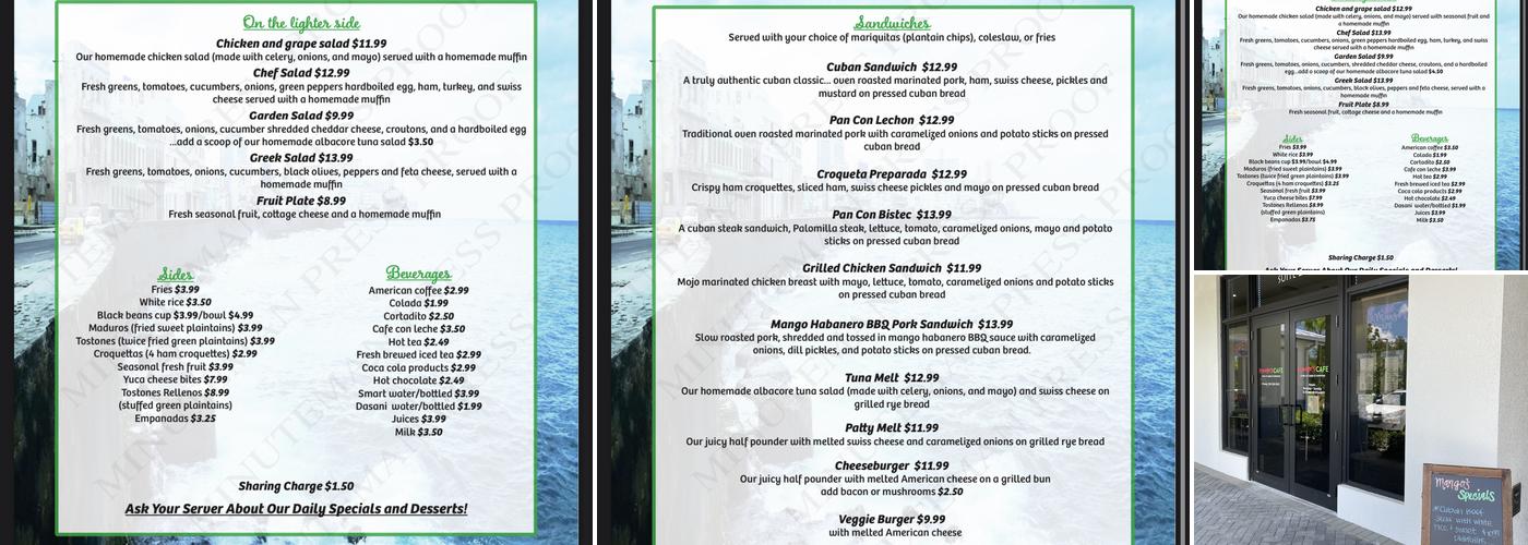 Mango's Cafe Menu
