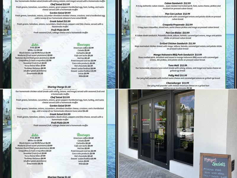 Mango's Cafe Menu