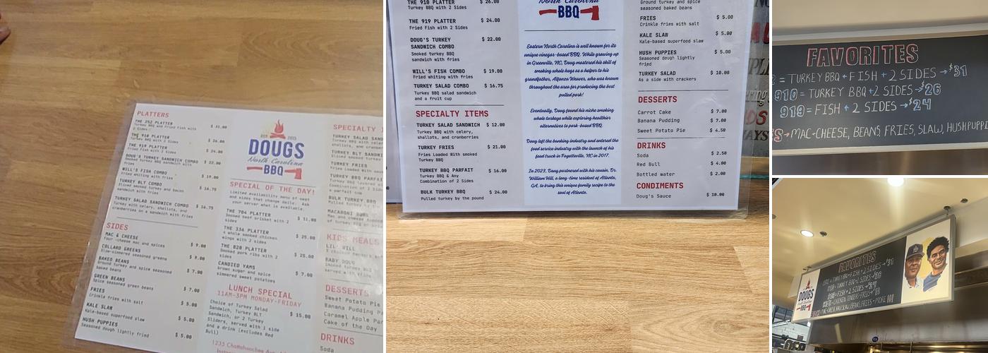 Doug's North Carolina BBQ Menu