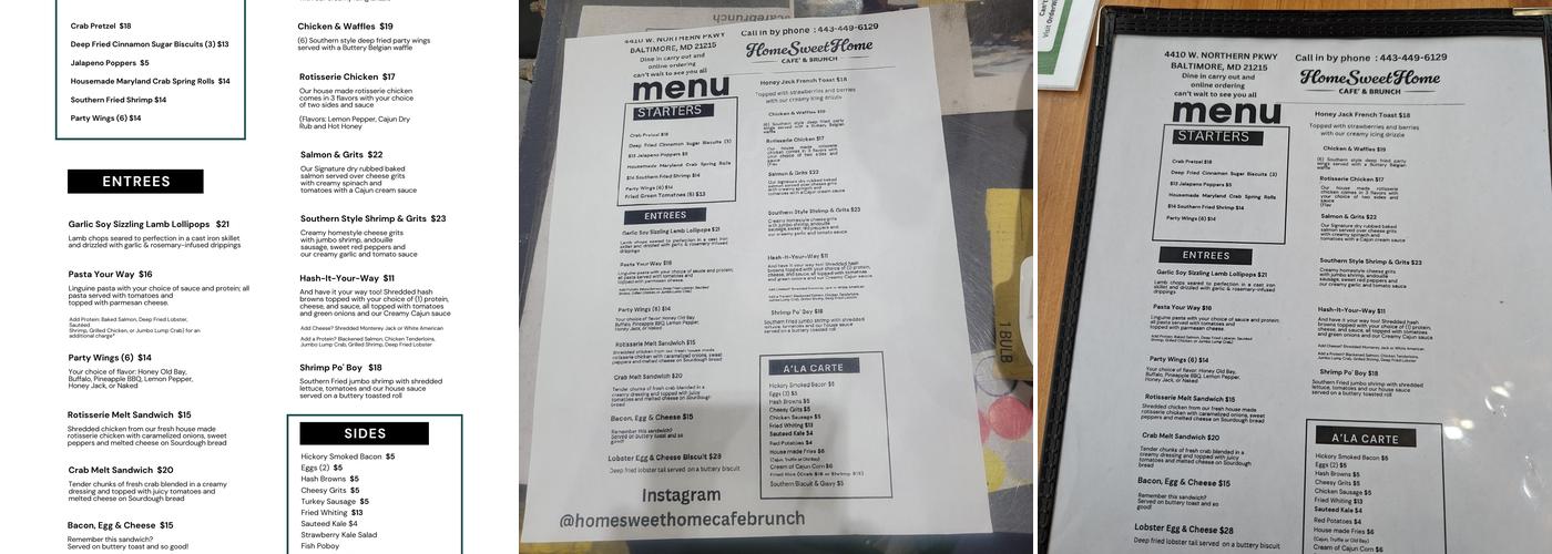 HomeSweetHome Cafe’ & Brunch Menu