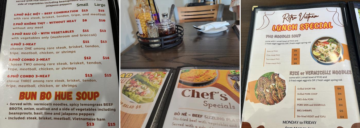 Retro Vietnam - Coffee and Cuisine Menu