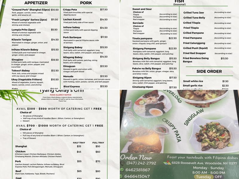 Tyang Gelay's grill Menu