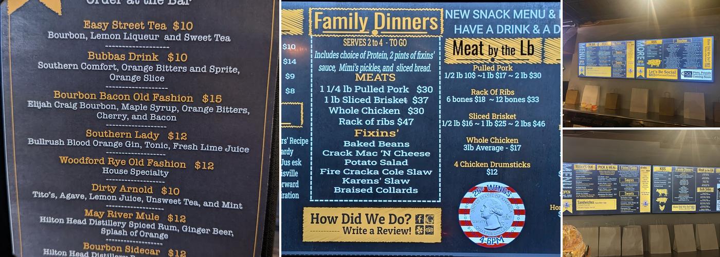 Forrest Fire BBQ Menu