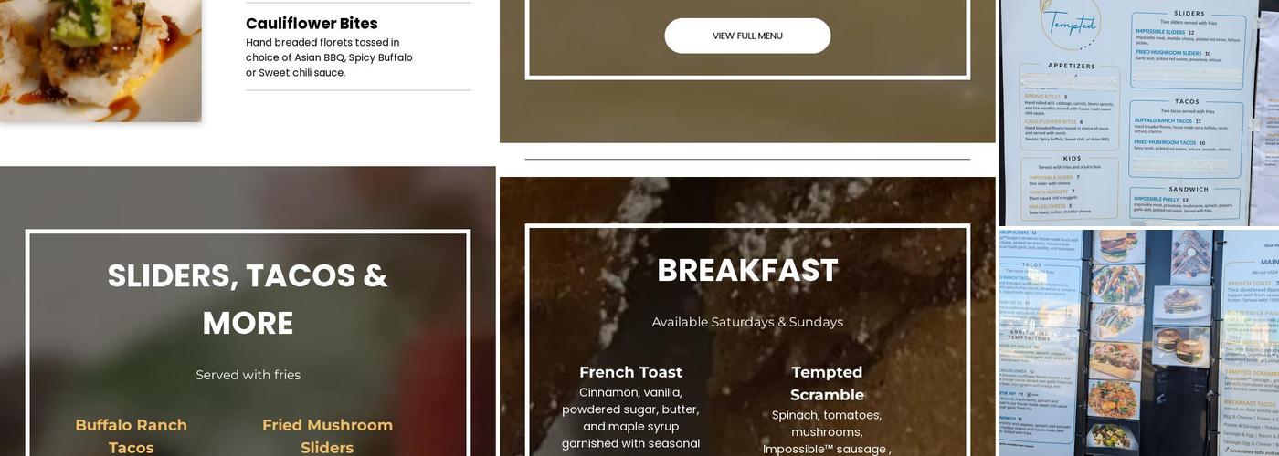 Tempted Menu