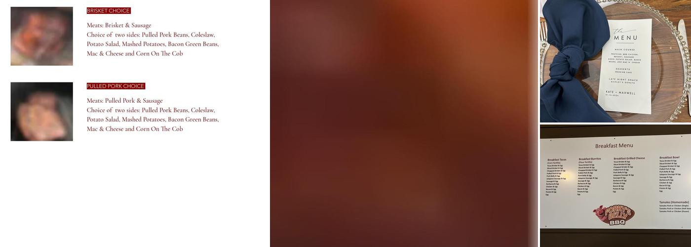 Porky's Belly BBQ Menu