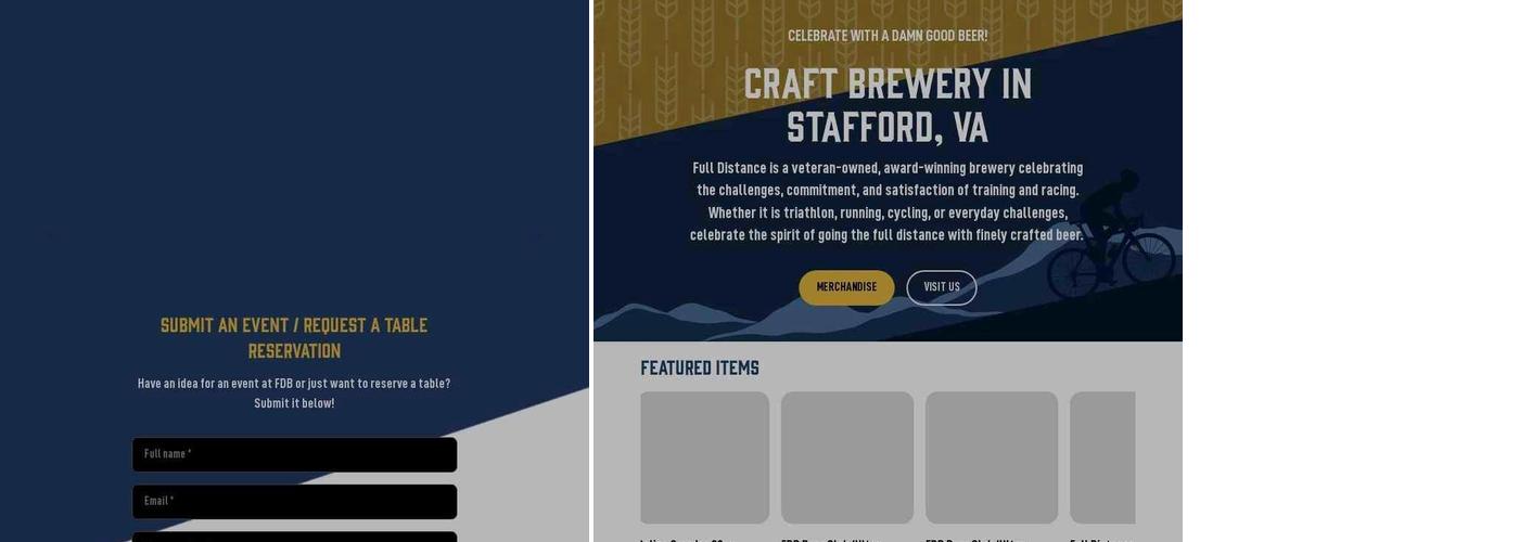 Full Distance Brewing Menu