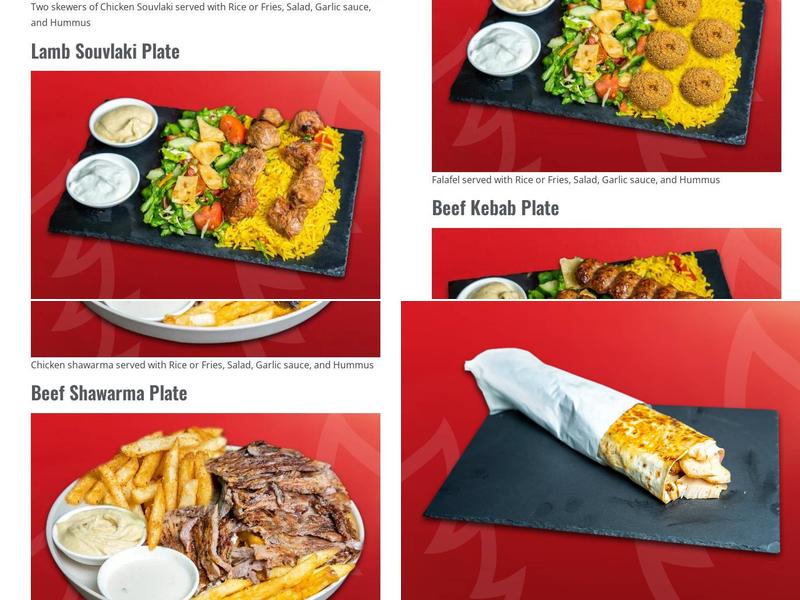 Alpha’s Shawarma Menu