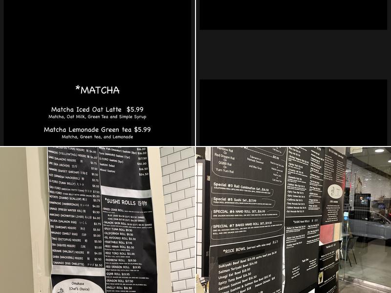 Sushi n Matcha Sho Menu